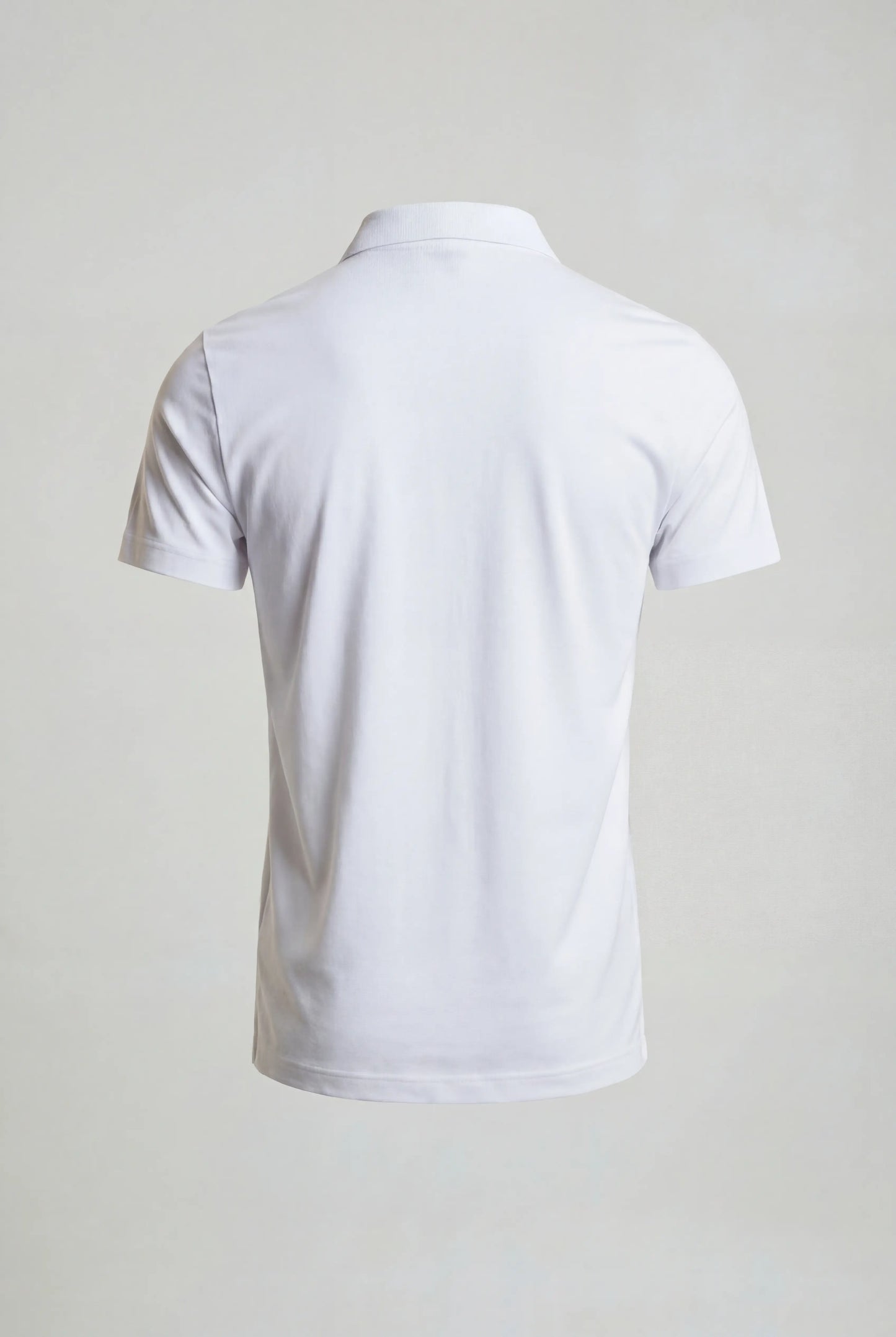 Men's Polo Shirt - White - Technical Fabric - Slim Fit
