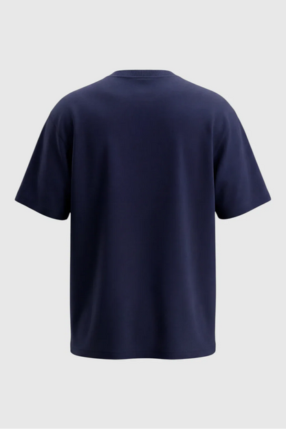 Mens Short Sleeve Navy Blue Cotton Tee