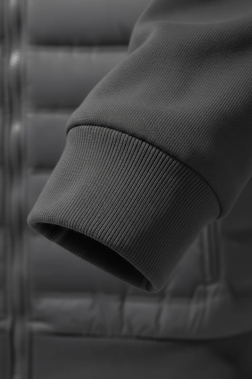 Men's Hoodie Jacket - Charcoal Gray - Knit - Loose Fit Down
