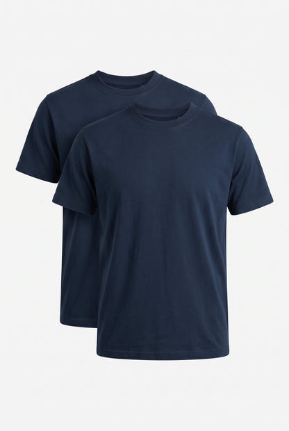Mens Multipack Navy Cotton Tee