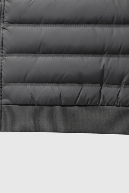 Mens Loose Fit Charcoal Knit Puffer Jacket