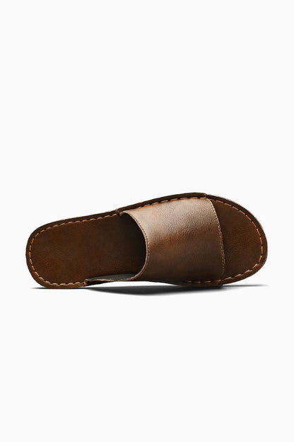 Mens Minimalist Brown Leather Sandals