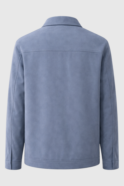 Mens Regular Fit Blue Suede Jacket