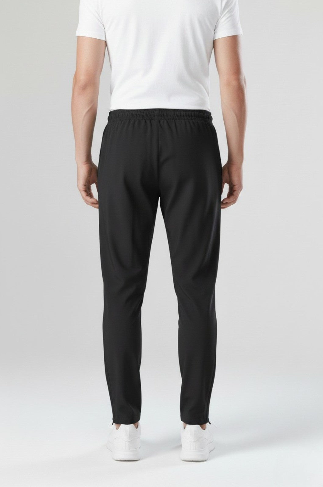 Men's Merino Wool Pants Black - Soft Regular Fit Wool Pants with Drawstring & Pockets