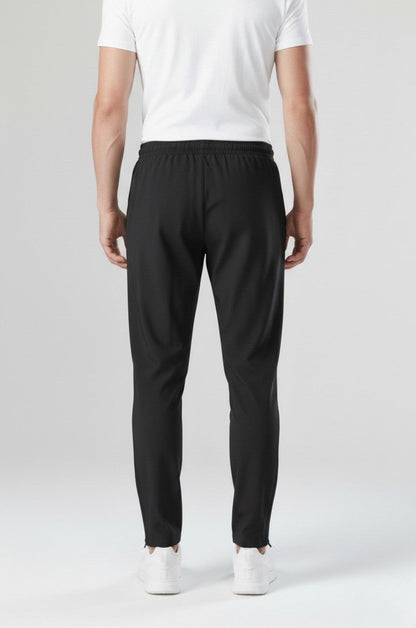 Mens Regular Fit Black Merino Wool Trousers