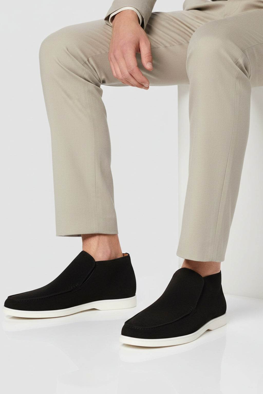 Dark Blue Suede Loafers for Men – Premium Slip-on Shoes in Soft Suede