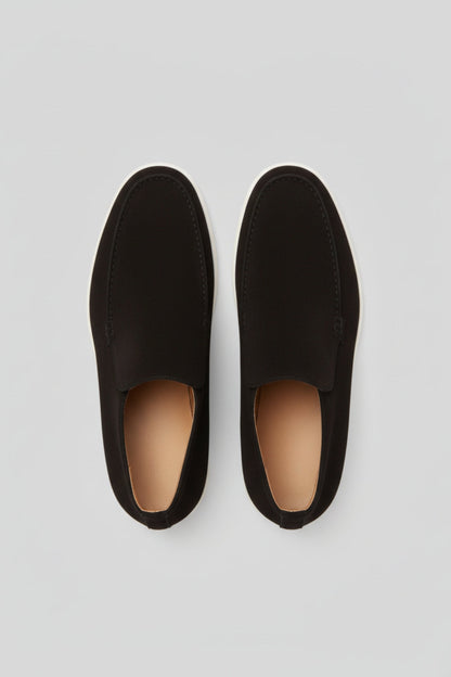 Mens Slip On Dark Blue Suede Loafers