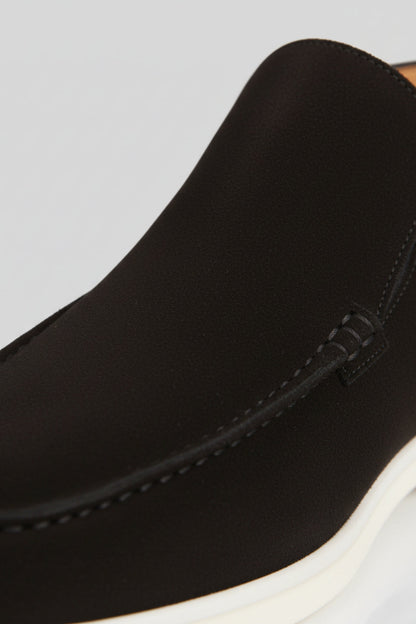 Mens Slip On Dark Blue Suede Loafers