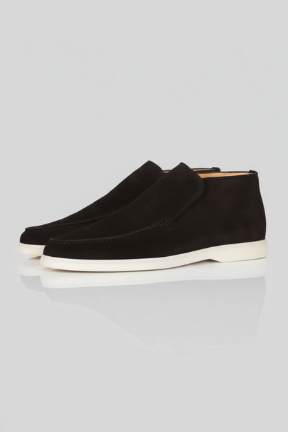 Mens Slip On Dark Blue Suede Loafers