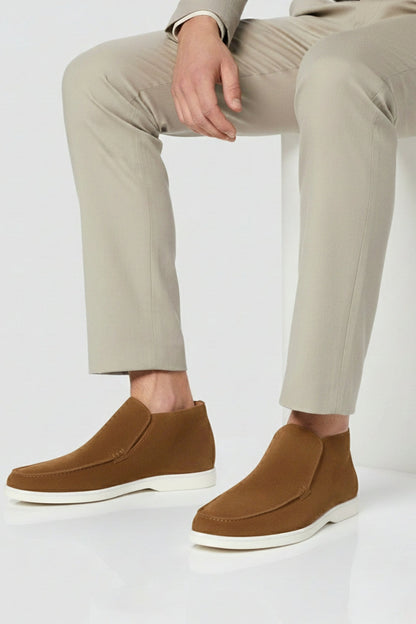 Mens Slip On Brown Suede Loafers