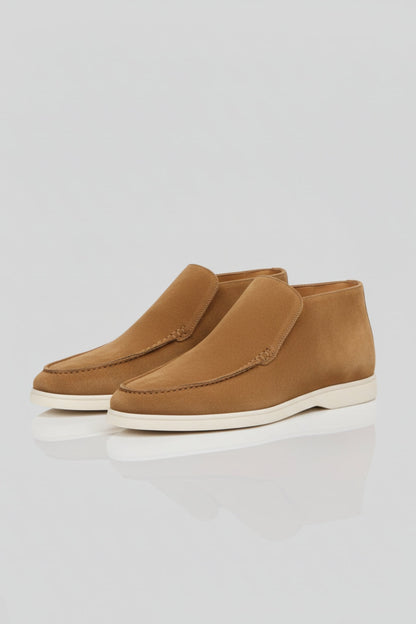 Mens Slip On Brown Suede Loafers