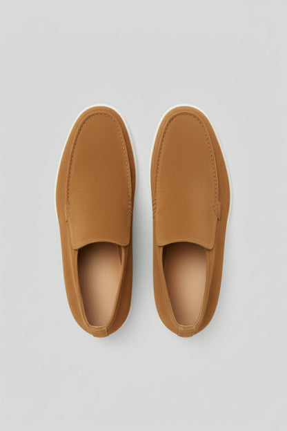 Mens Slip On Brown Suede Loafers