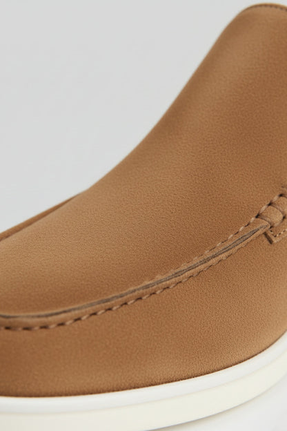 Mens Slip On Brown Suede Loafers