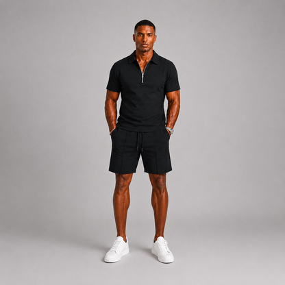Men's Zip Polo and Shorts Summer Set – Smart Casual