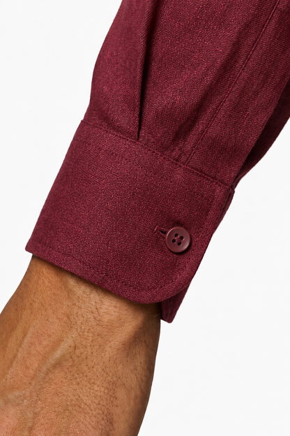 Mens Regular Fit Bordeaux Microfiber Shirt