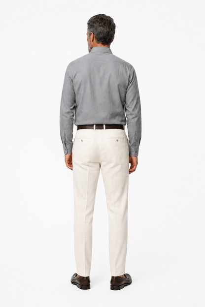 Mens Regular Fit Anthracite Linen Shirt