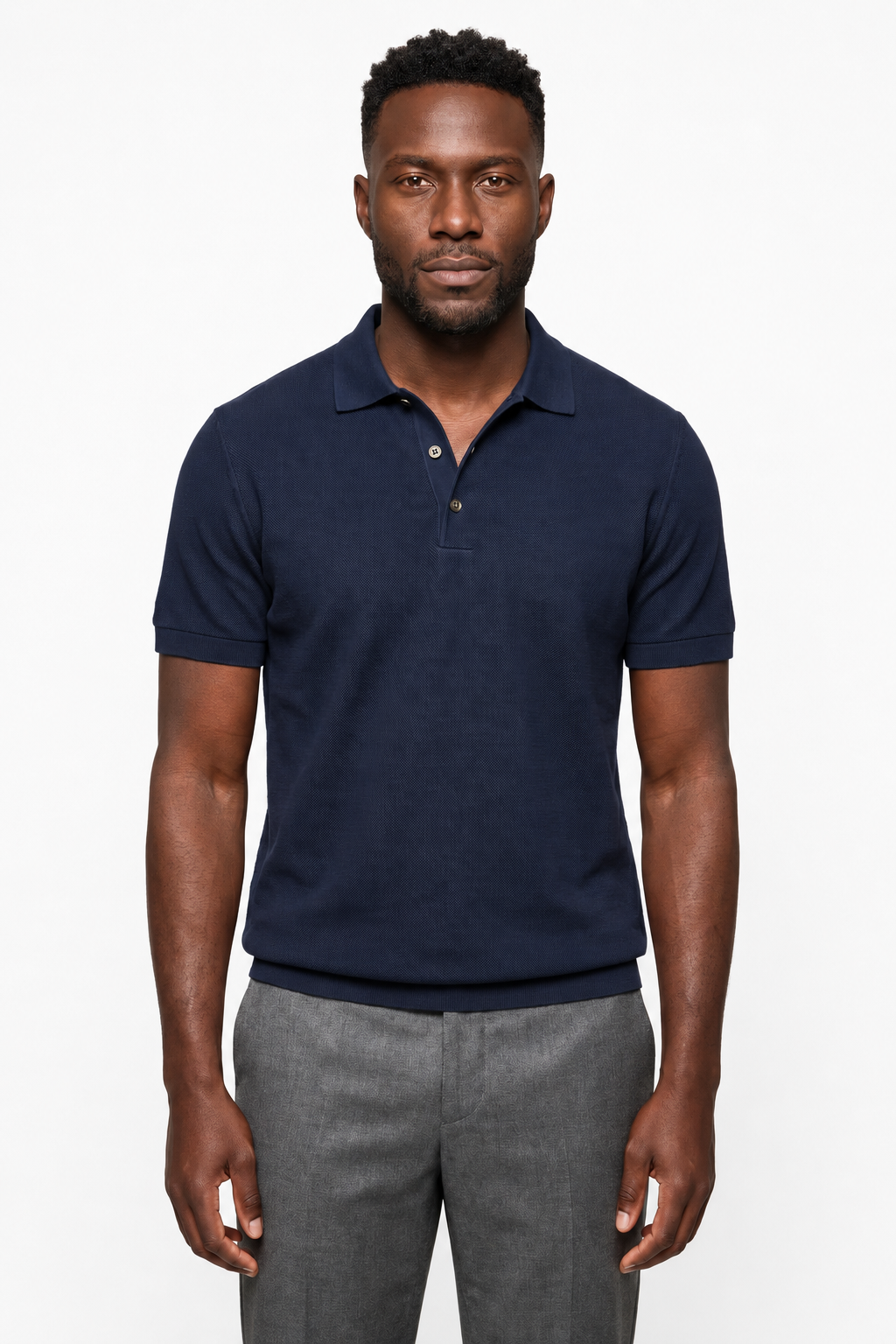 Linen Polo for Men in Navy Blue - Premium Summer Polo in Breathable Linen