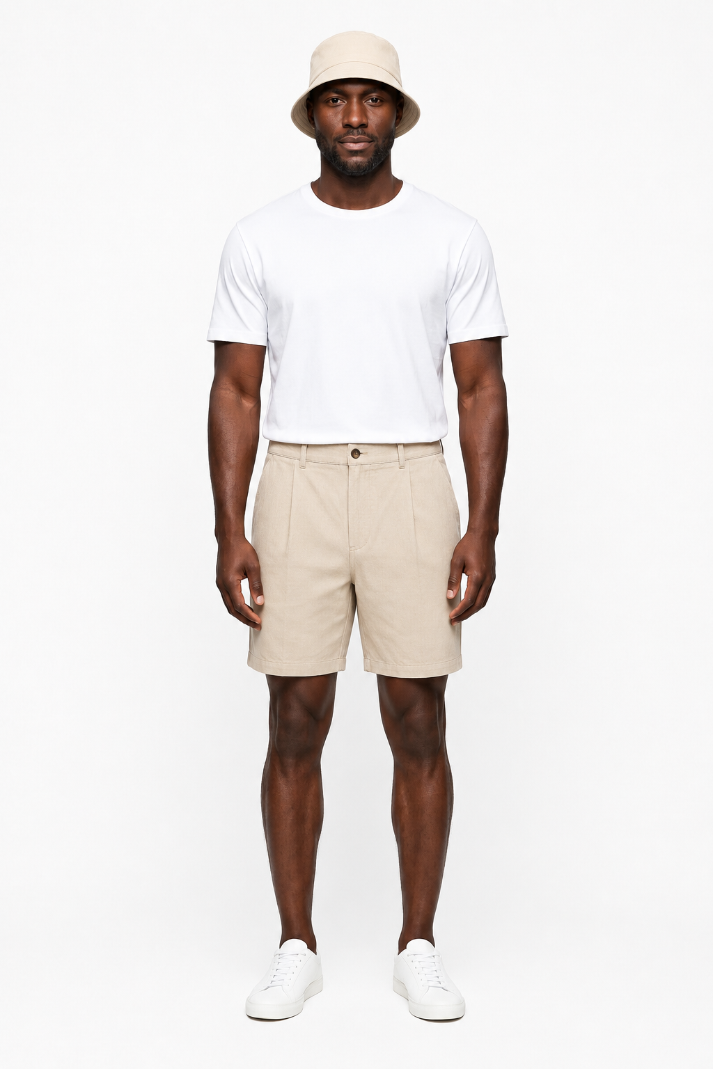 Cotton Shorts for Men – Loose, Breathable Beige Summer Shorts