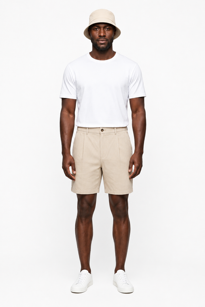 Mens Beige Cotton Shorts