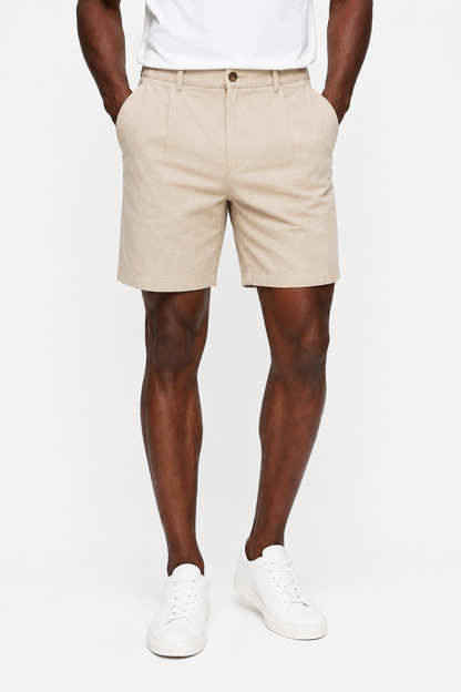 Mens Beige Cotton Shorts