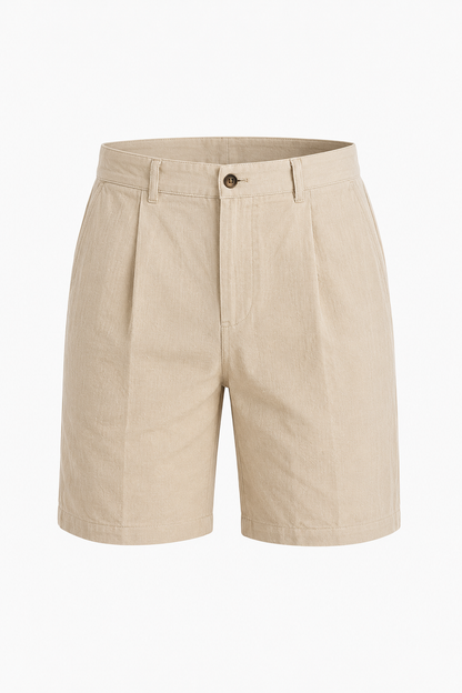 Mens Beige Cotton Shorts