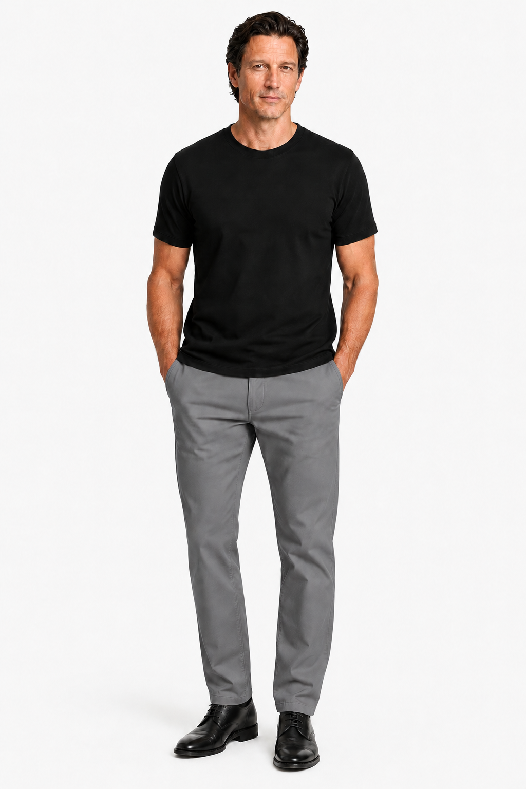 Gray Straight Fit Men's Cotton Pants for Everyday & Leisure