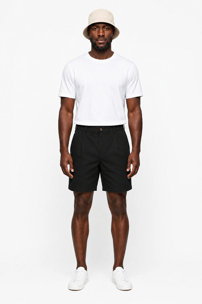 Mens Black Linen Shorts