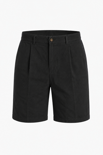 Mens Black Linen Shorts