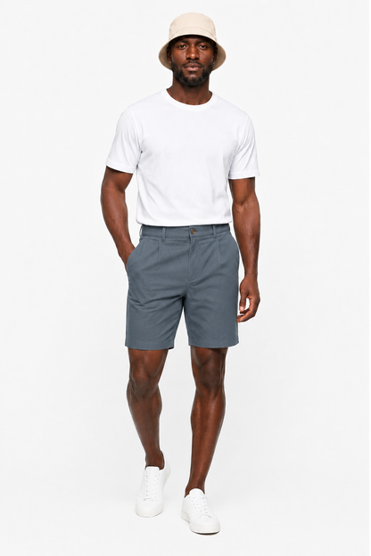 Mens Slate Gray Linen Shorts
