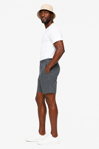 Mens Slate Gray Linen Shorts