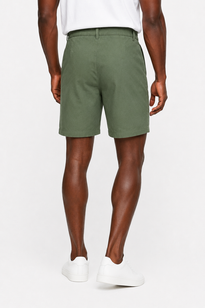 Mens Green Cotton Shorts