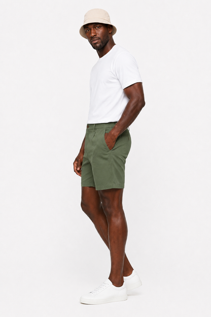 Mens Green Cotton Shorts
