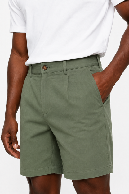Mens Green Cotton Shorts