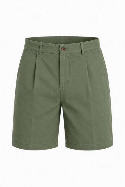 Mens Green Cotton Shorts