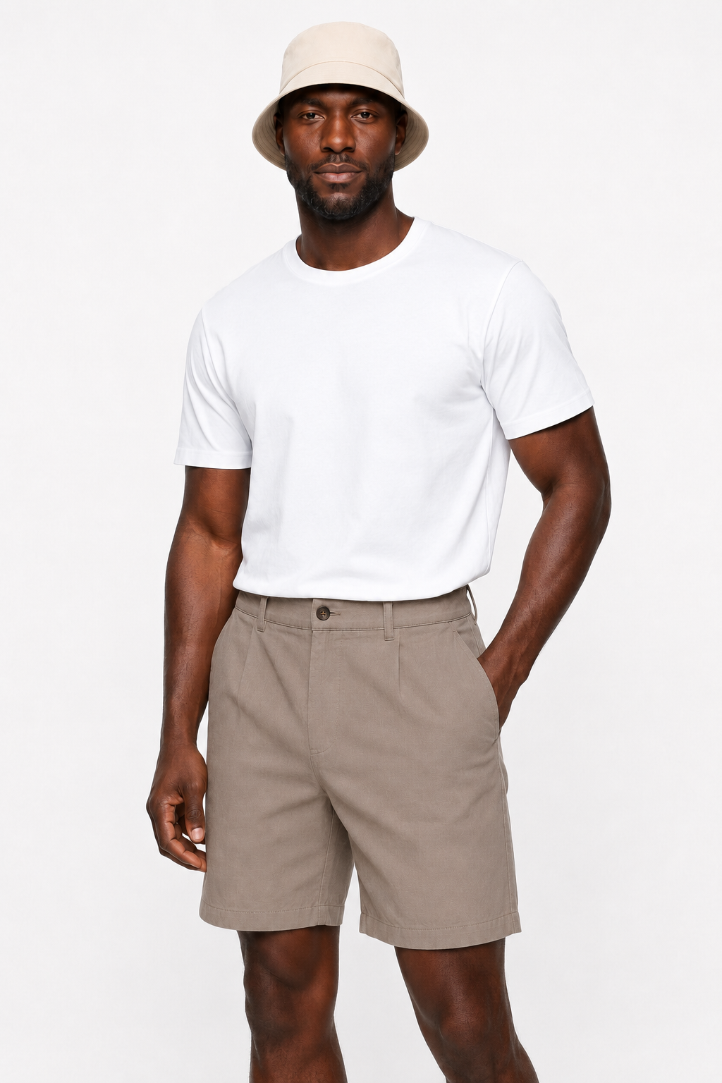 Men's Shorts in Taupe Linen - Perfect for Summer and Leisure