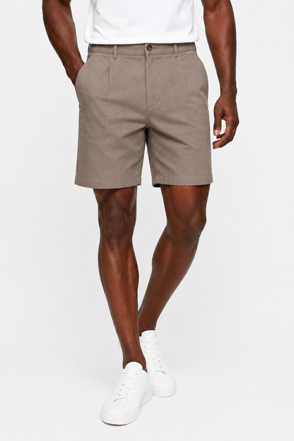 Mens Taupe Linen Shorts