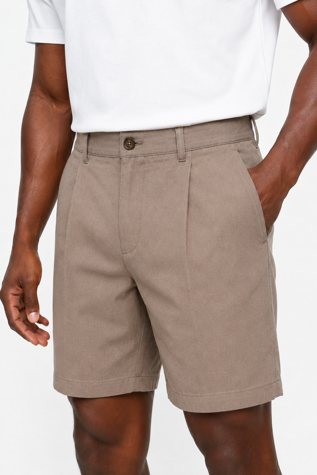 Men's Shorts in Taupe Linen - Perfect for Summer and Leisure