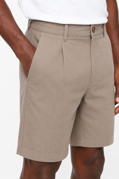 Mens Taupe Linen Shorts