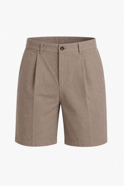 Mens Taupe Linen Shorts