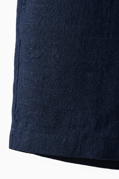 Mens Premium Dark Blue Linen Shorts