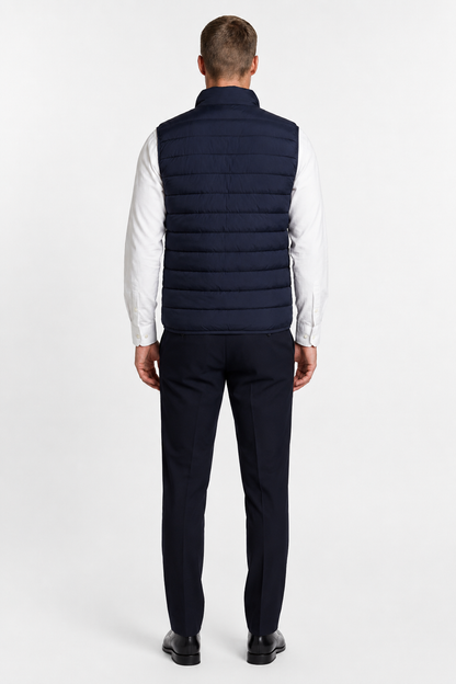 Mens Premium Navy Blue Polyester Puffer Vest
