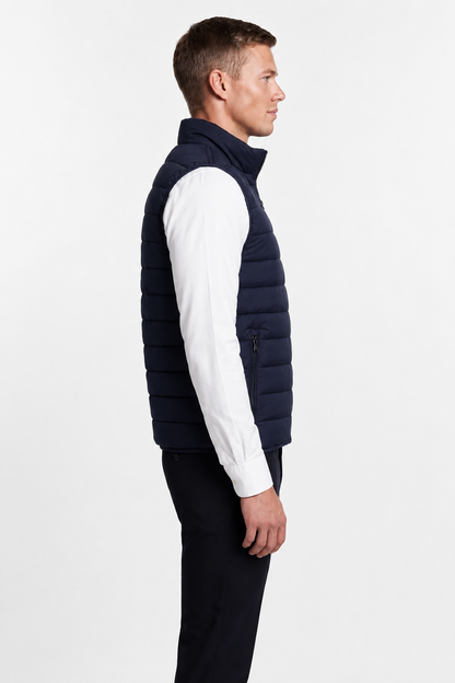 Mens Premium Navy Blue Polyester Puffer Vest