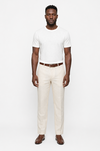 Mens Slim Fit White Cotton Tee