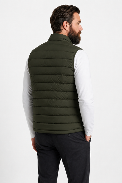 Mens Premium Army Green Polyester Puffer Vest