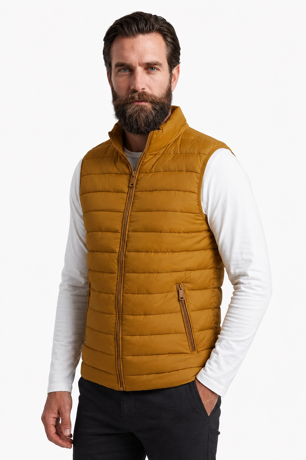Men's Puffer Vest - Turmeric - Polyester - Regular Fit