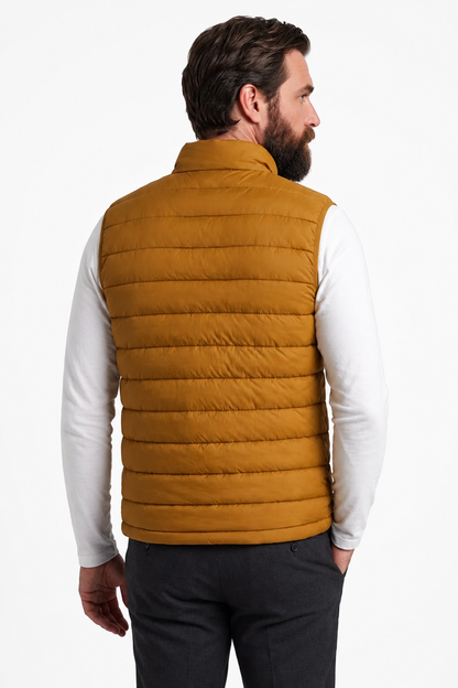 Mens Regular Fit Turmeric Polyester Puffer Vest