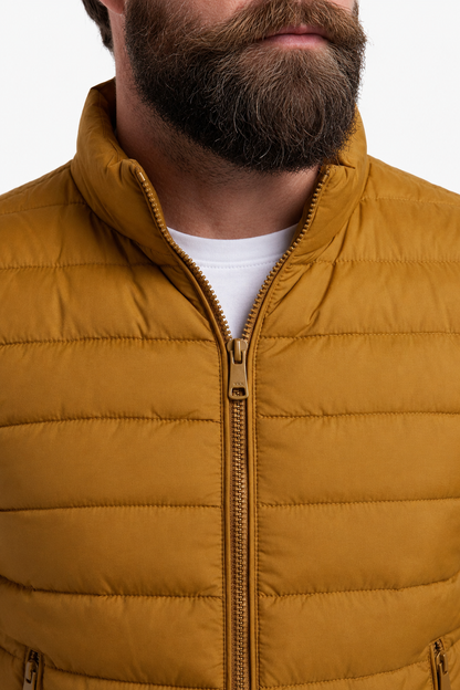 Mens Regular Fit Turmeric Polyester Puffer Vest