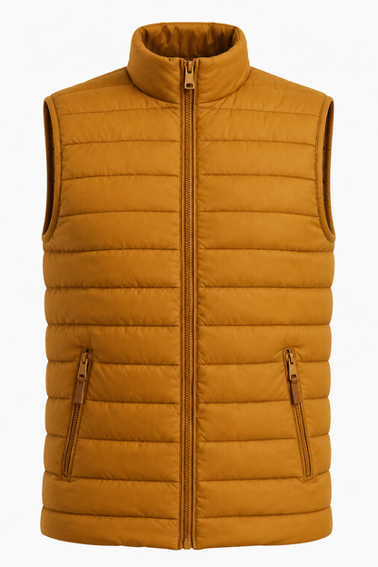 Mens Regular Fit Turmeric Polyester Puffer Vest