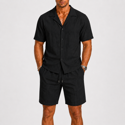 Mens Camp Collar Summer Set