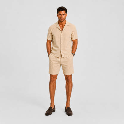 Mens Camp Collar Summer Set
